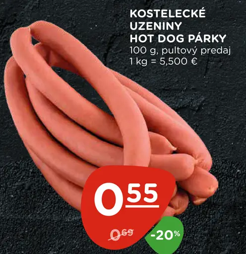 Kostelecké Uzeniny Hot Dog Párky