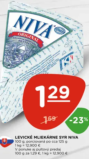 Levické mliekarne syr Niva plesňový syr