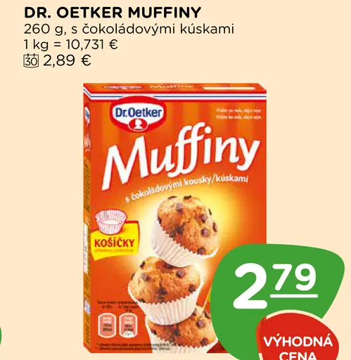Dr. Oetker Muffiny s čokoládovými kúskami