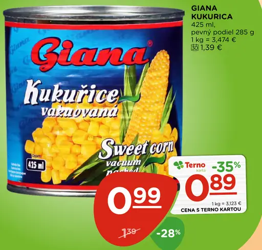 Giana kukurica vákumovaná