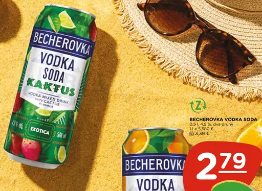 Becherovka Vodka Soda Kaktus plechovka