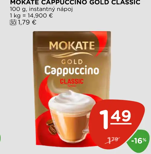 Mokate Gold Cappuccino Classic instantný nápoj