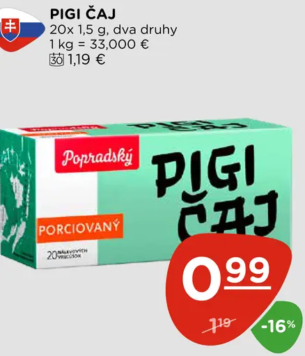 Popradský Pigi čaj porciovaný