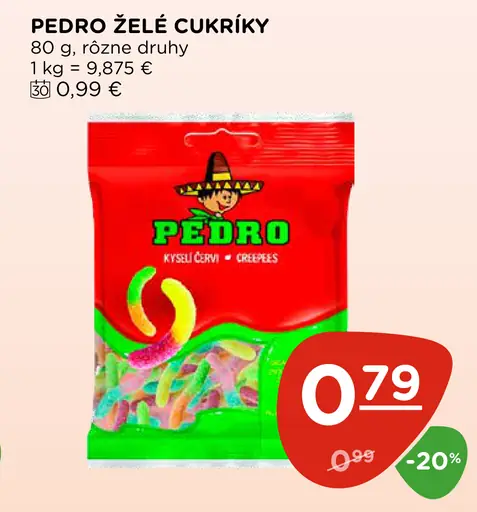 Pedro želé cukríky rôzne druhy