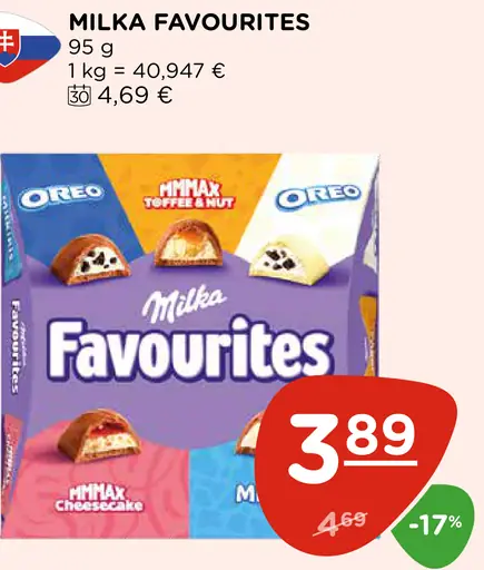 Milka Favourites mix čokoládových miničokolád