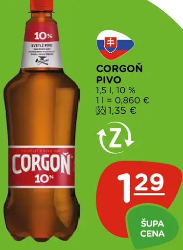 Corgoň pivo plechovka