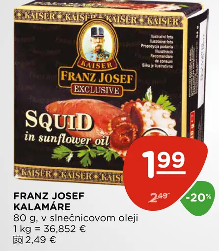 Franz Josef Kalamáre v slnečnicovom oleji