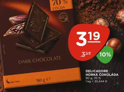 Delicadore horká čokoláda 70 % kakaa