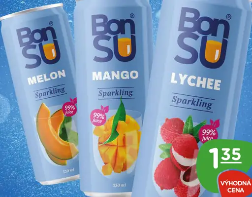 BonSu ovocná šťava 99 % melón sýtená plechovka