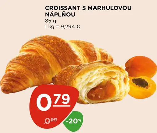 Croissant s marhuľovou náplňou