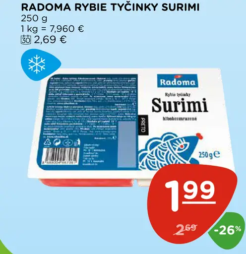 Radoma rybie tyčinky surimi