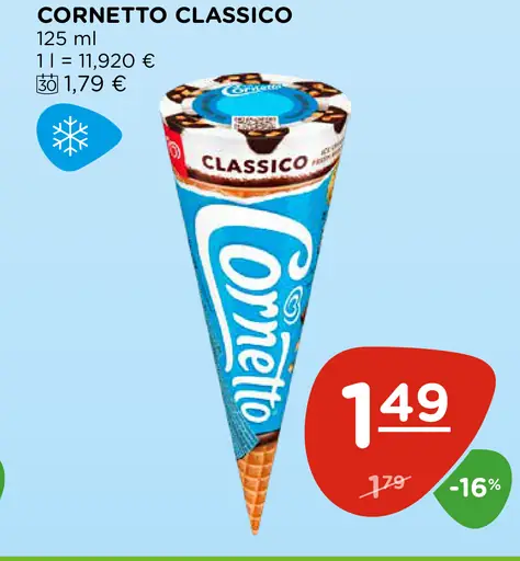 Cornetto Classico zmrzlinový kornútok