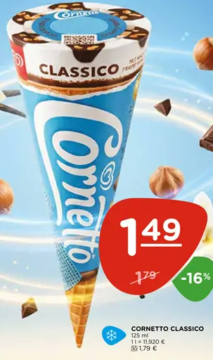 Cornetto Classico zmrzlinový kornútok
