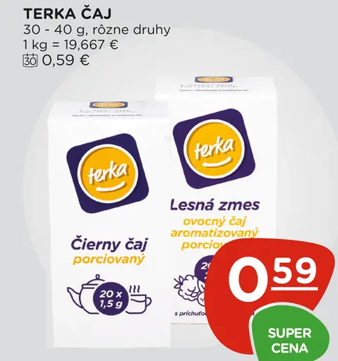 Terka Čaj rôzne druhy