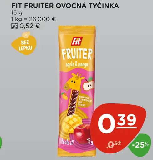 Fit Fruiter ovocná tyčinka jablko a mango