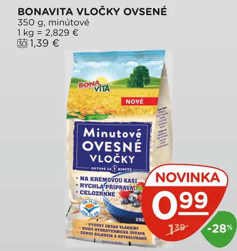 Bonavita minútové ovsené vločky celozrnné