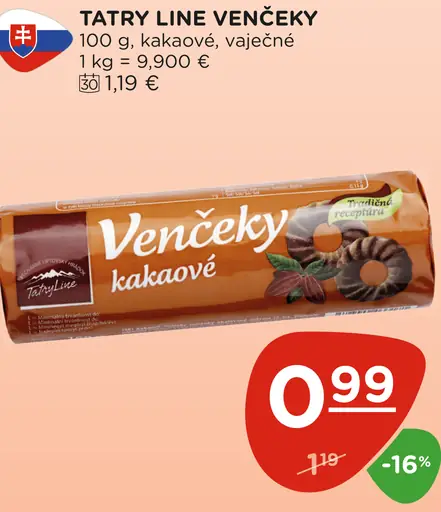Tatry Line venčeky kakaové a vaječné