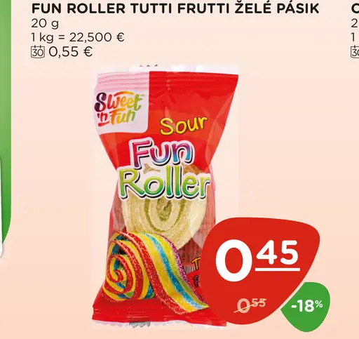 Sweet Fun Roller Tutti Frutti želé pásik