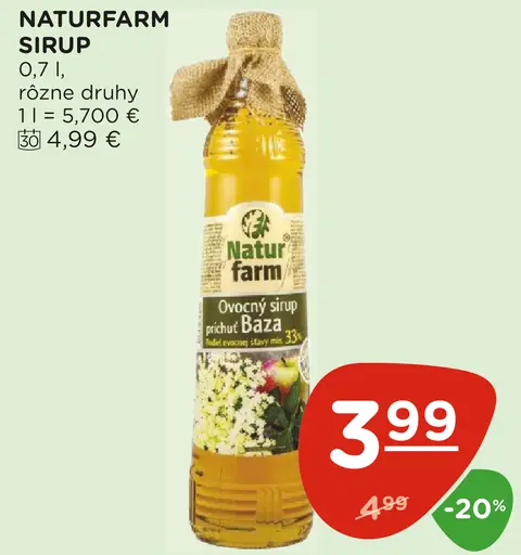 Naturfarm ovocný sirup biela baza