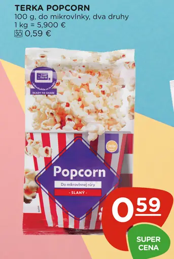 Terka popcorn do mikrovlnky slaný alebo iné druhy
