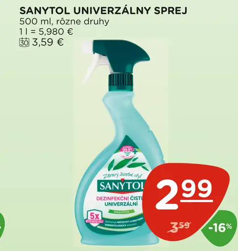 Sanytol Univerzálny dezinfekčný čistiaci prostriedok