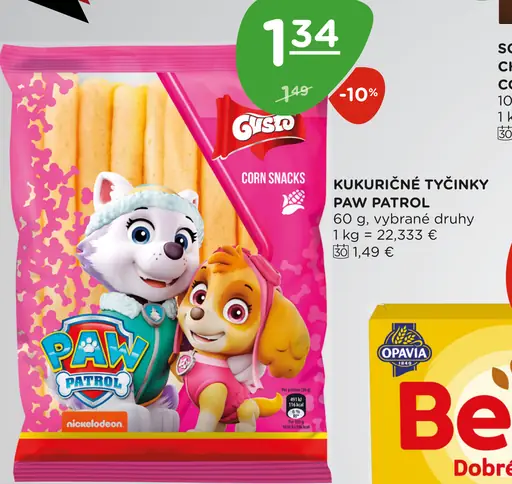 Gusto Paw Patrol kukuričné tyčinky