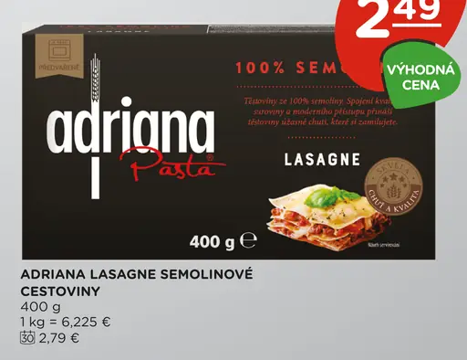 Adriana lasagne semolinové cestoviny