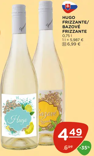 Hugo Frizzante bazové frizzante víno