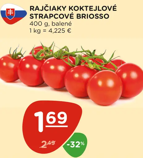 Rajčiaky koktejlové strapcové Briosso