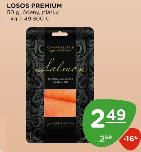 Losos premium údený plátky