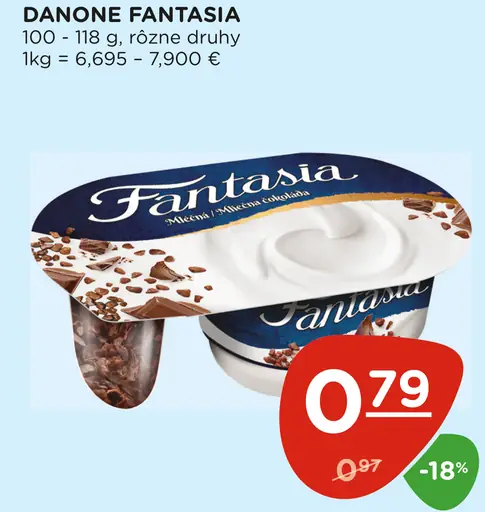 Danone Fantasia jogurt rôzne druhy
