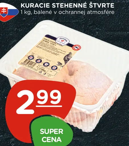 Kuracie stehnenné štvrte v ochrannej atmosfére
