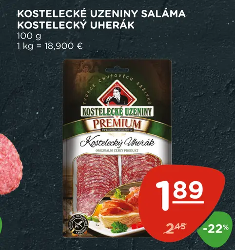 Kostelecké Uzeniny saláma Kostelecký uherák