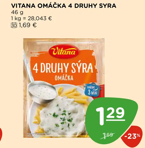 Vitana 4 druhy syra omáčka
