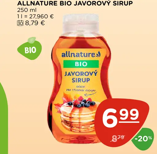 Allnature javorový sirup BIO