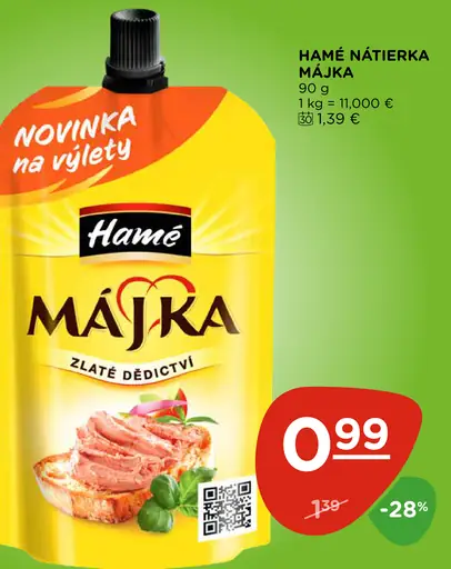 Hamé nátierka Májka