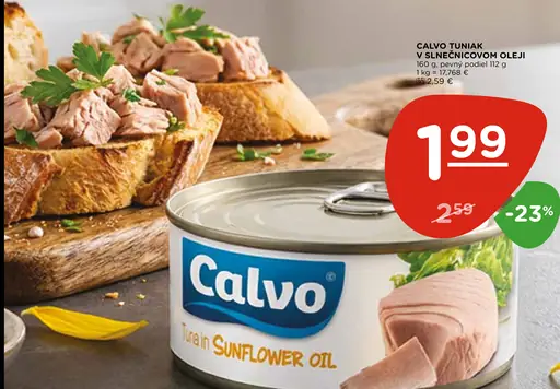 Calvo tuniak v slnečnicovom oleji