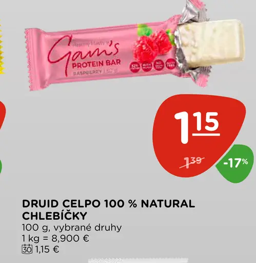 Druid Celpo 100 % natural chlebíčky vybrané druhy