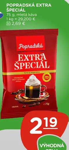 Popradská Extra špeciál originál mletá káva
