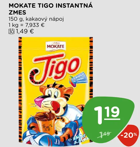 Mokate Tigo instantná zmes na kakaový nápoj