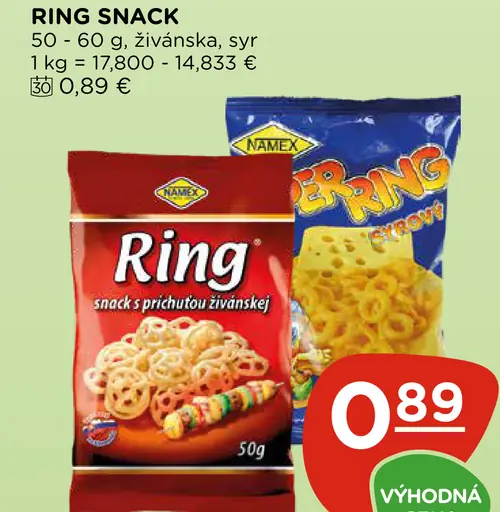 Kamex Ring snack, žuvaňská a syrová príchuť