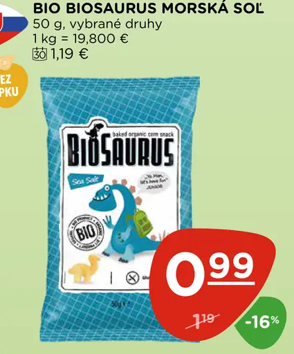 Bio Biosaurus morská soľ, vybrané druhy