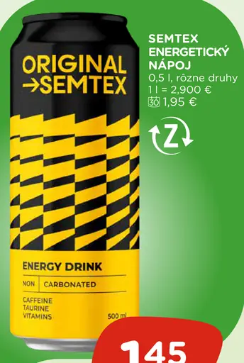 Semtex energetický nápoj rôzne druhy