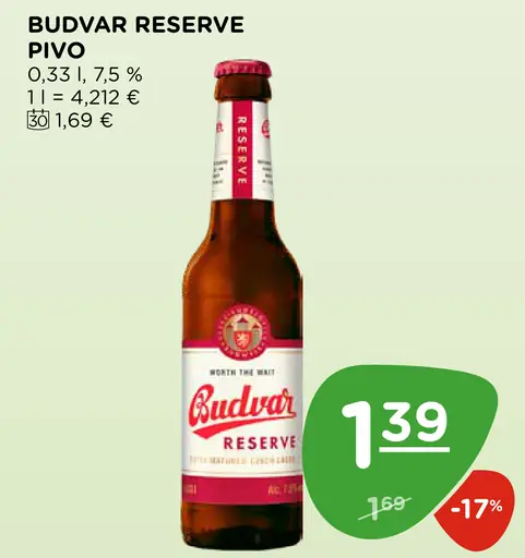 Budvar Reserve pivo