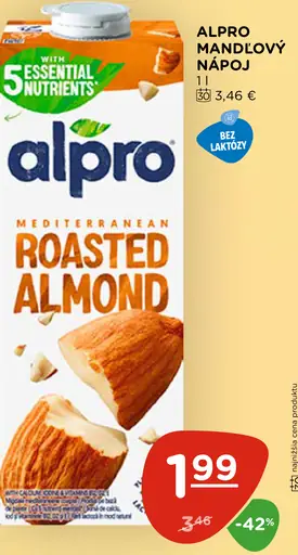 Alpro mandľový nápoj Roasted Almond