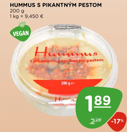 Hummus s pikantným paprikovým pestom