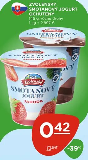 Zvolenský smotanový jogurt 2 druhy