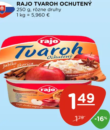 Rajo Tvaroh ochutený rôzne druhy