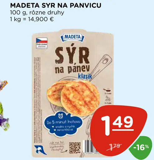 Madeta syr na panvicu rôzne druhy
