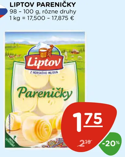 Liptov pareničky, rôzne druhy